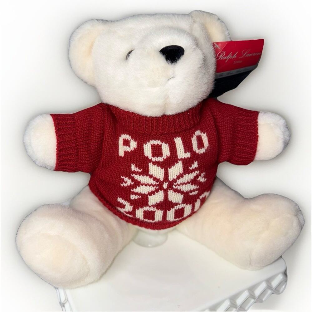 NWT Polo Ralph‎ Lauren Teddy Bear Millennium 2000 Y2K Holiday Christmas Gift Toy
